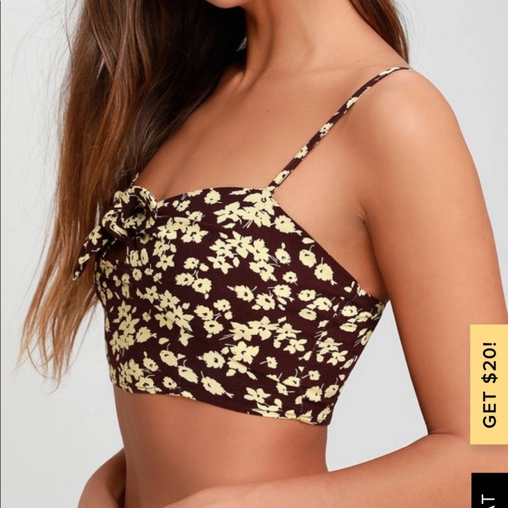 Free people floral crop top xs
